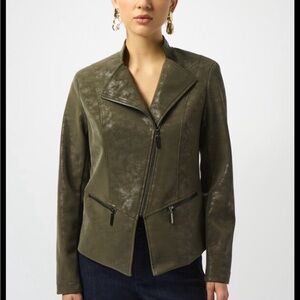 Joseph Ribkoff Olive Leather Jacket